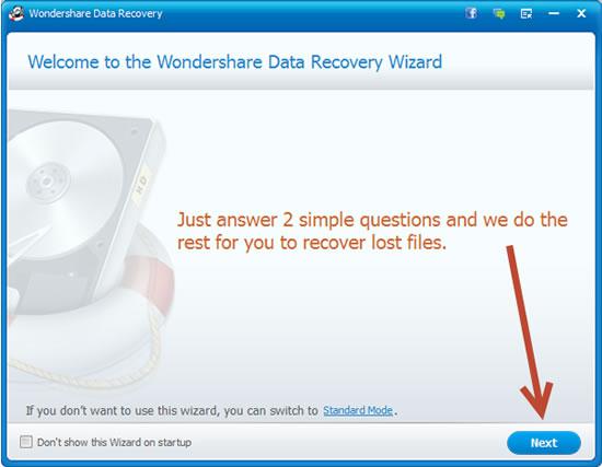 Wondershare data recovery wizard